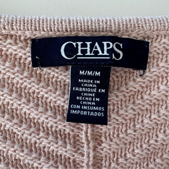 Chaps sweater, v-neck, long sleeves, straight  cut, form fitting, cotton knit - Picture 10 of 11